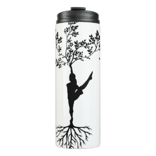 Silhouette Women Tree Yoga Thermal Tumbler