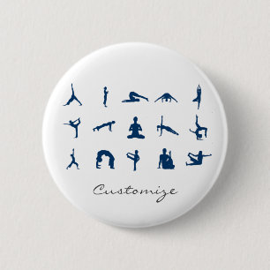 Silhouette Yoga Poses Thunder_Cove 6 Cm Round Badge