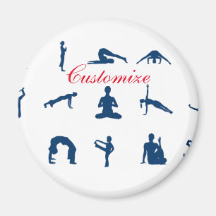 Silhouette Yoga Poses Thunder_Cove Passport Magnet