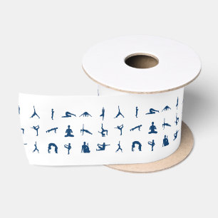 Silhouette Yoga Poses Thunder_Cove Satin Ribbon