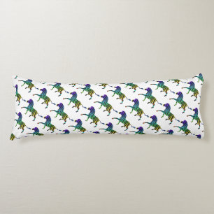 Silhouette Zebra Black and Rainbow Body Cushion