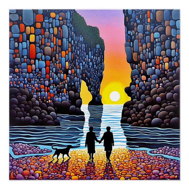 Silhouetted at sunset poster (Front)