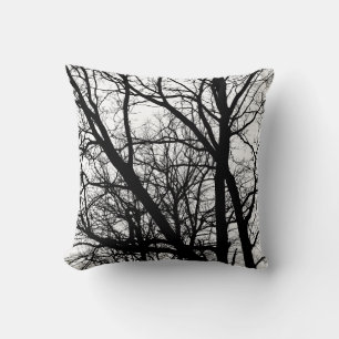 Silhouetted Branches - High Contrast Cushion