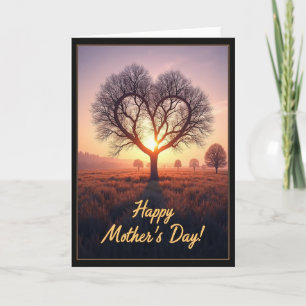 Silhouetted Heart Tree Card