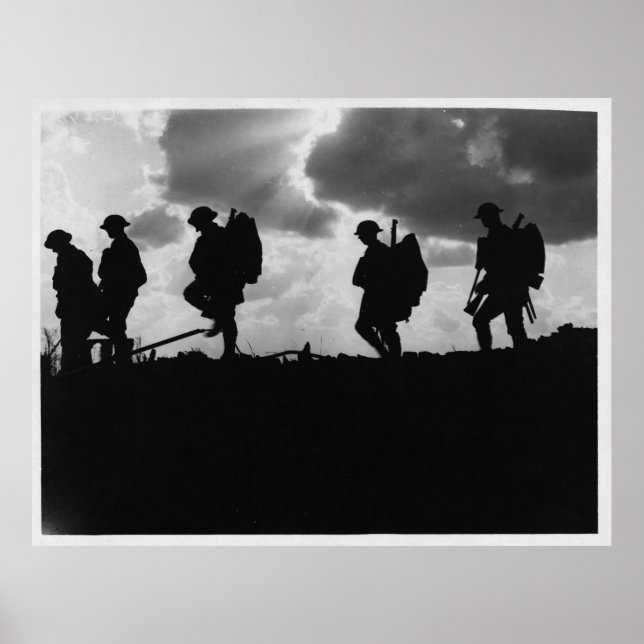 Silhouetted Marching World War I Soldiers (1917) Poster (Front)