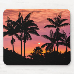 Silhouetted palm trees, Hawaii Mouse Pad