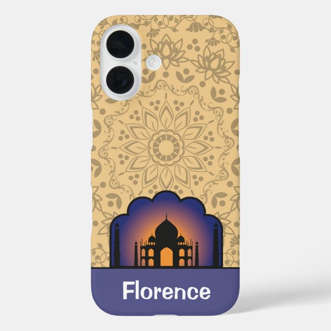 Silhouetted Taj Mahal Personalised Name Case-Mate iPhone Case (Back)