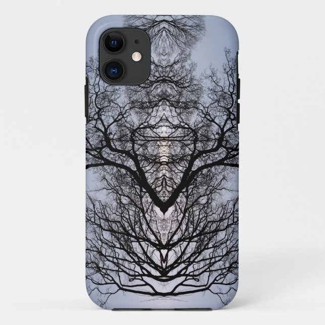 Silhouetted tree pattern and blue sky Case-Mate iPhone case (Back)