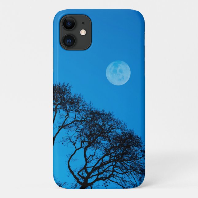 Silhouetted trees and full moon Case-Mate iPhone case (Back)