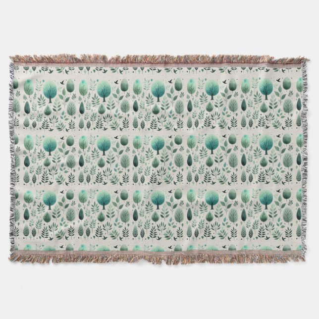 Silhouettes of Nature: Day Throw Blanket (Front)