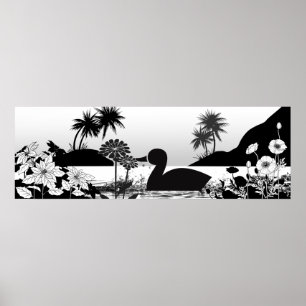 Silhouettes of Peace – Black & White Nature Poster