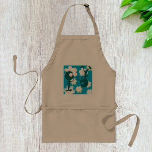 Silhouettes On Flowers Artistic Floral Apron