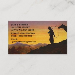SILHOUETTES w/ WESTERN SKY SUNSET BUSINESS CARDS! Card