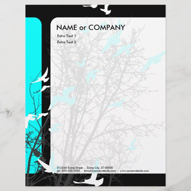 silhouscreen birds customized letterhead (Front)