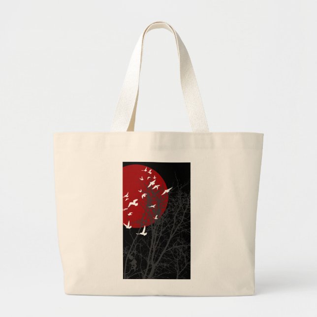 silhouscreen birds large tote bag (Front)