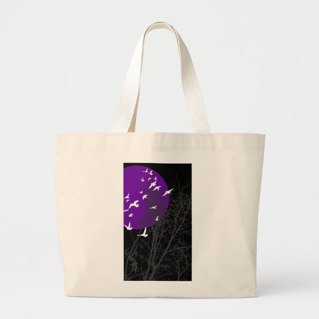 silhouscreen birds large tote bag (Front)