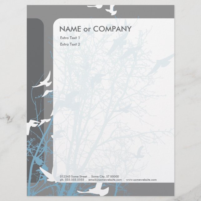 silhouscreen birds letterhead design (Front)