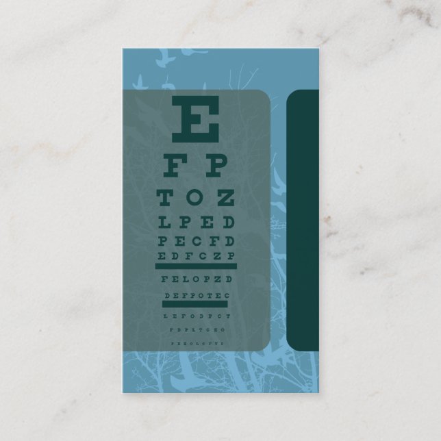 silhouscreen birds optometry test business card (Front)
