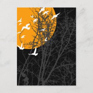 silhouscreen birds postcard