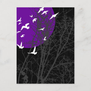silhouscreen birds postcard