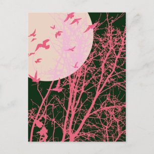 silhouscreen birds postcard