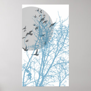 silhouscreen birds poster