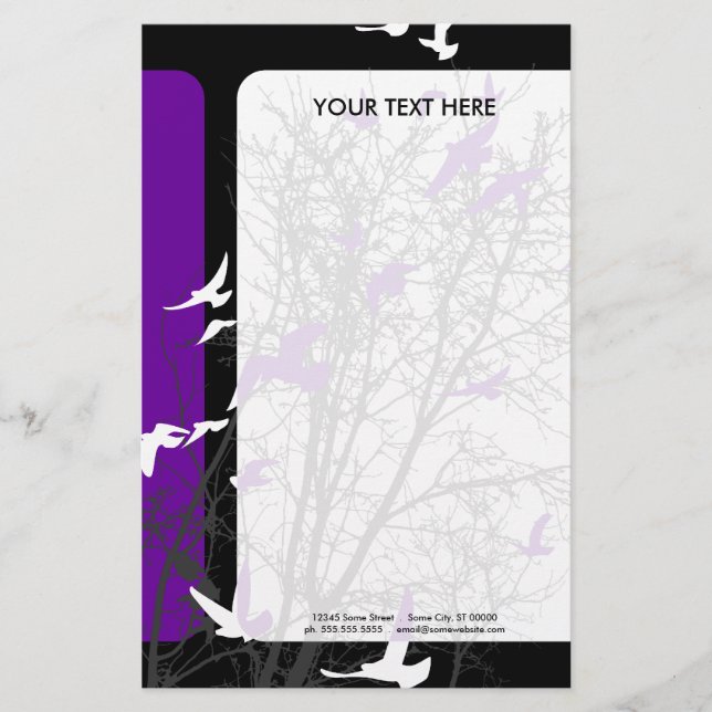 silhouscreen birds stationery (Front)