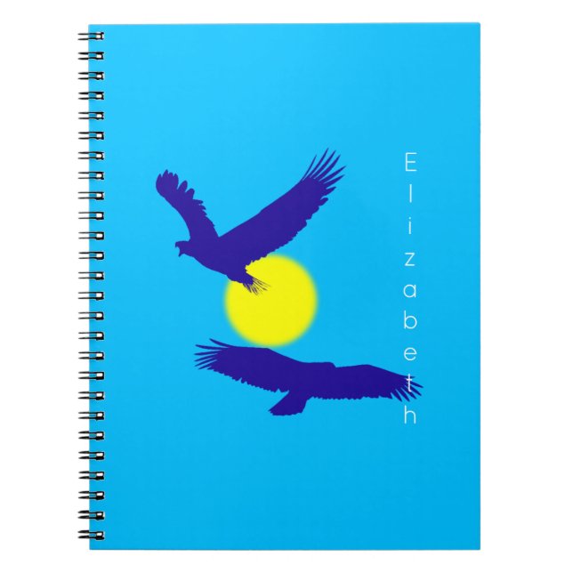 Silhoutette of Flying Eagles Notebook (Front)