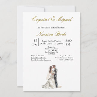 Silhueta de novia y novio  invitation