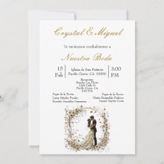 Silhueta de novia y novio  invitation