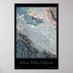 Silicon Valley, California satellite poster print 