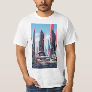 Silicon Valley Futurism: Abstract Cityscape Art T-Shirt