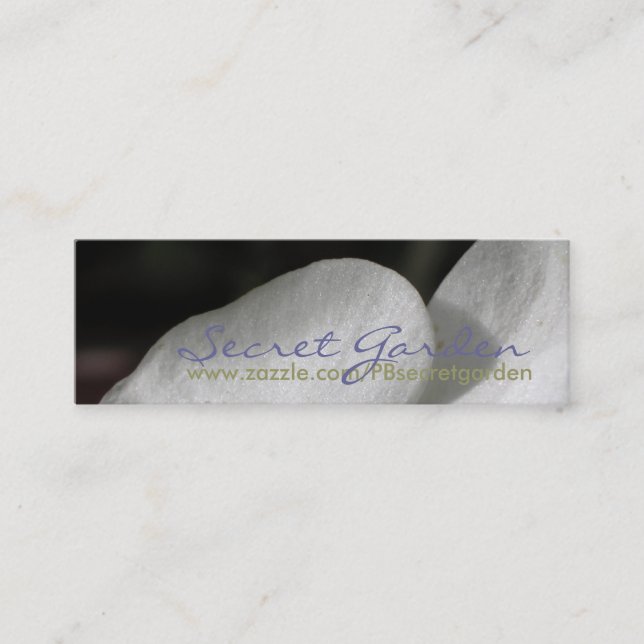 Silk 3 White Orchids  Floral Photography Mini Business Card (Front)