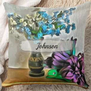 Silk and Corn Husk Flowers 2190 Cushion
