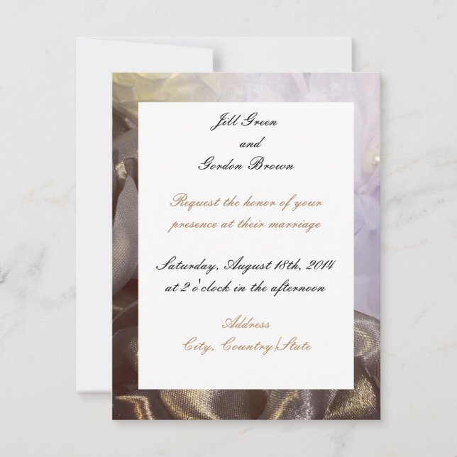 Silk and Organza Petals Wedding Invitation (Front)