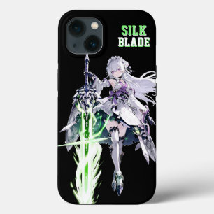 SILK BLADE Anime Samurai Girl - Dark Black iPhone 13 Case
