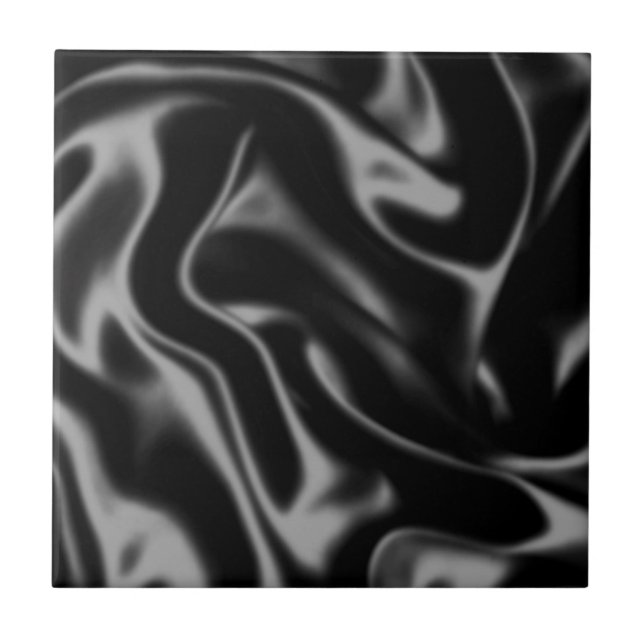 Silk Bright Black Silky Smooth Sober Luxurious Ceramic Tile (Front)