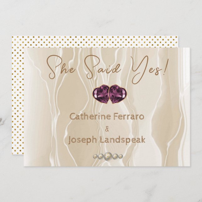 Silk & Cream Glitter White Pearls Save the Date (Front/Back)