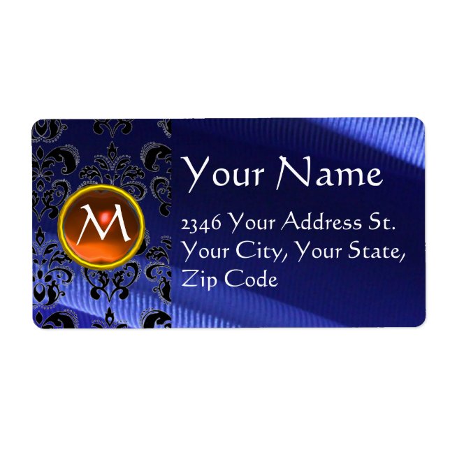 SILK DAMASK GEM orange electric blue (Front)