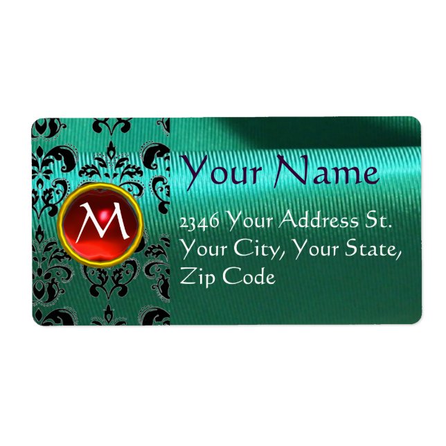 SILK DAMASK GEM red  green blue (Front)