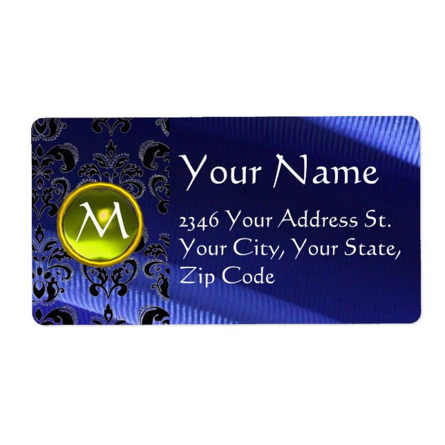 SILK DAMASK GEM yellow electric blue (Front)