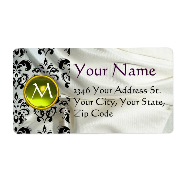 SILK DAMASK GEM yellow white (Front)