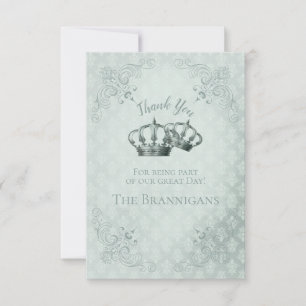 Silk Damask - Wedding Invitation Thank You Card
