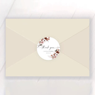 Silk Floral Baby Shower Classic Round Sticker