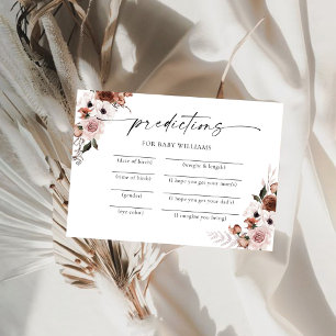 Silk Floral Baby Shower Predictions Card