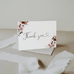 Silk Floral Baby Shower Thank You Card