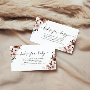 Silk Floral Books For Baby Enclosure Card