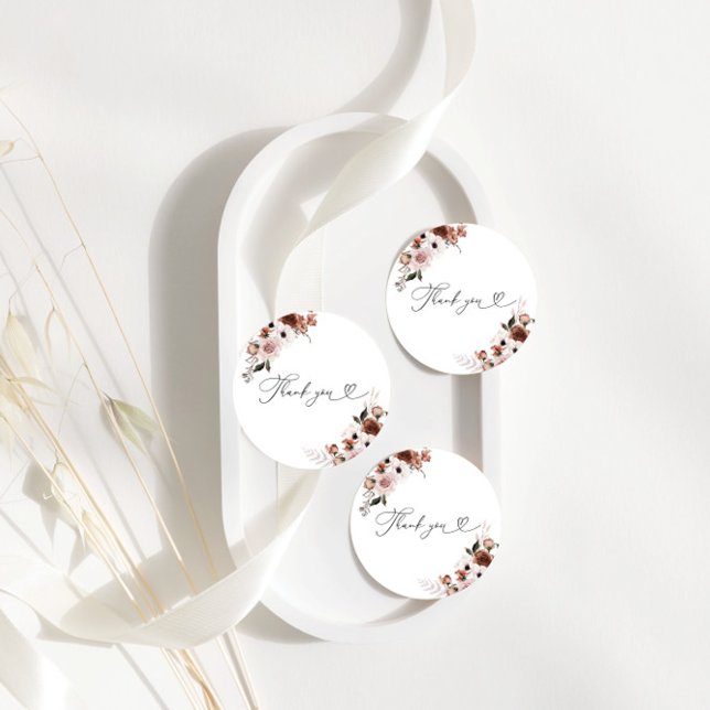 Silk Floral Bridal Shower Classic Round Sticker (Creator Uploaded)