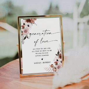 Silk Floral Bridal Shower Generation of Liove Sign