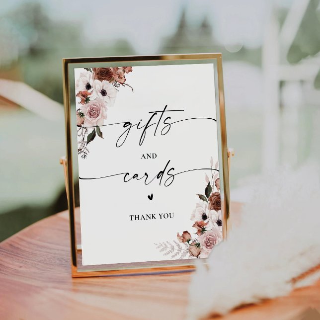 Silk Floral Bridal Shower Gifts and Cards Sign (Creator Uploaded)